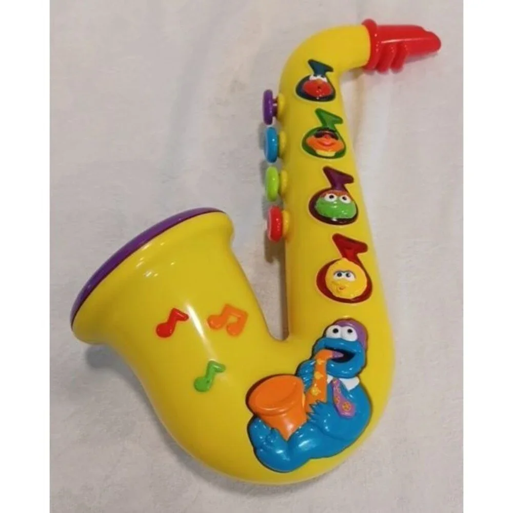 MATTEL SESAME STREET MUSICAL SAXOPHONE INSTRUMENT W/LIGHTS VINTAGE 1999 WORKS